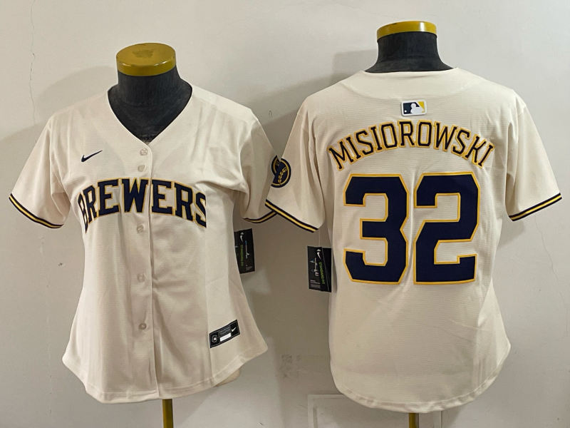 Women 2026 Milwaukee Brewers #32 Misiorowski cream Game Nike MLB Jersey 100401